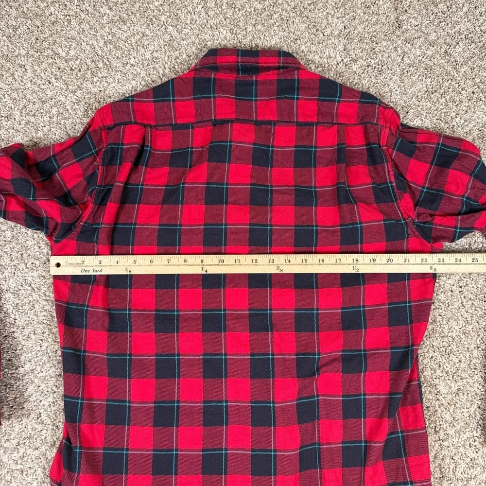 Bonobos Shirt Mens XL Red Black Plaid Flannel Button Up Long Sleeve Slim Fit - Picture 12 of 13